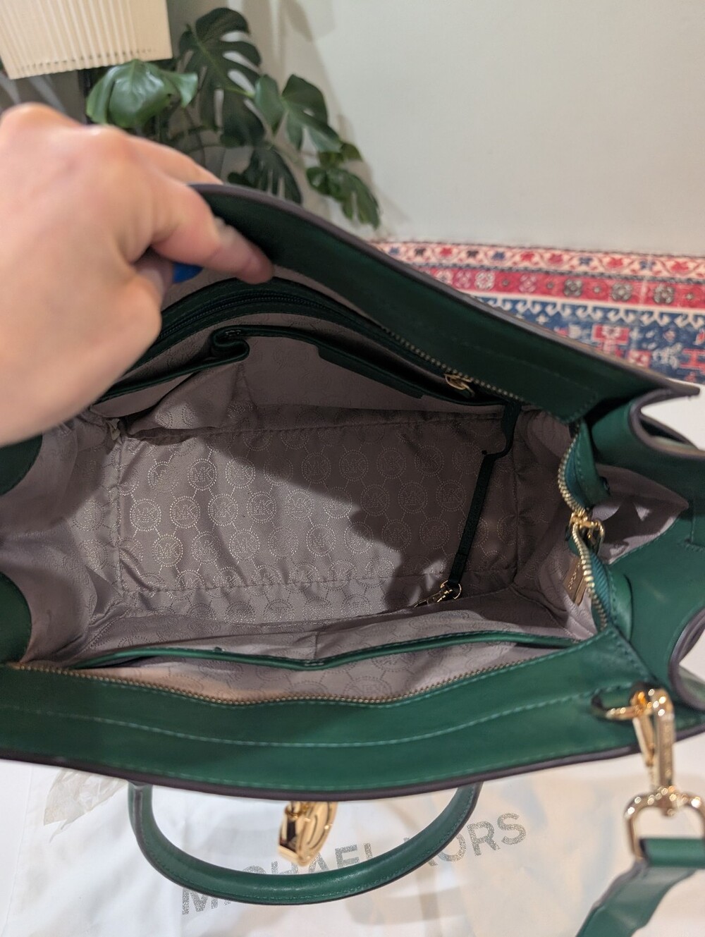 Michael Kors Emerald Green Leather Satchel - Picture 7 of 7